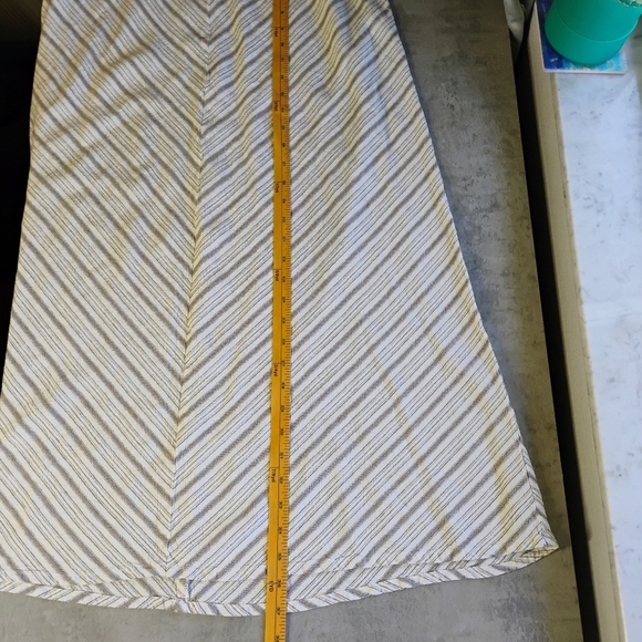 For Cynthia Linen Maxi Skirt Womens Small Striped Neutral Minimalist Lagenlook - Picture 8 of 10